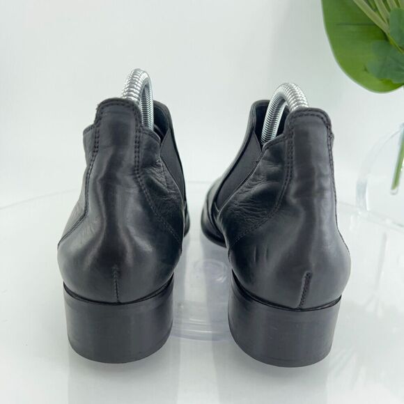 Paul Green Women's Foulard Boot Size 8 Block Heel Western Bootie Black Leather - Picture 7 of 15